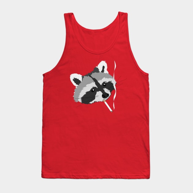 Raccoon Smoking Tank Top by Art-O-Rama